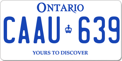 ON license plate CAAU639