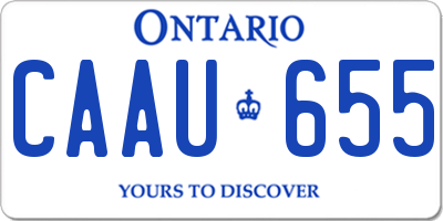 ON license plate CAAU655