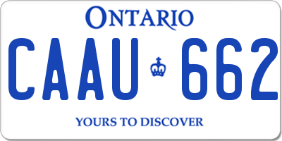 ON license plate CAAU662