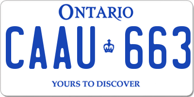 ON license plate CAAU663