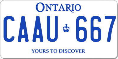 ON license plate CAAU667