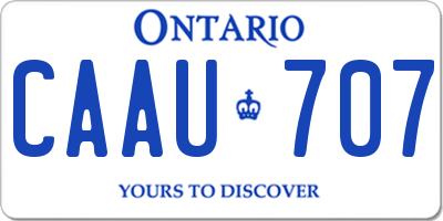 ON license plate CAAU707