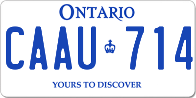 ON license plate CAAU714