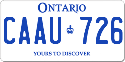 ON license plate CAAU726