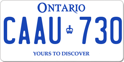 ON license plate CAAU730