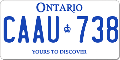 ON license plate CAAU738