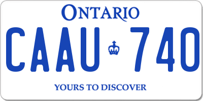 ON license plate CAAU740