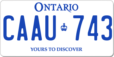 ON license plate CAAU743