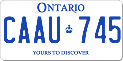 ON license plate CAAU745