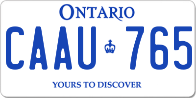 ON license plate CAAU765