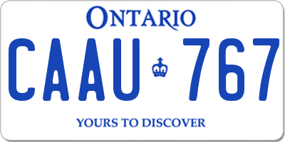 ON license plate CAAU767