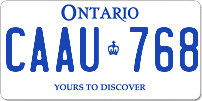 ON license plate CAAU768