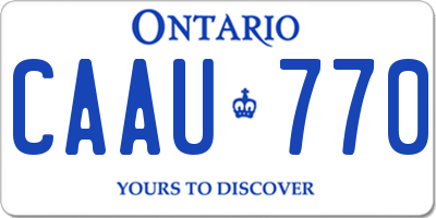 ON license plate CAAU770