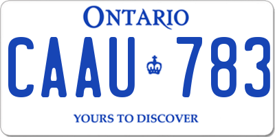 ON license plate CAAU783