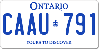 ON license plate CAAU791