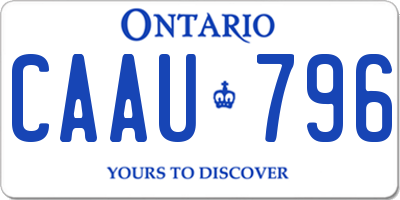 ON license plate CAAU796