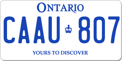 ON license plate CAAU807