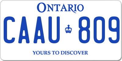 ON license plate CAAU809