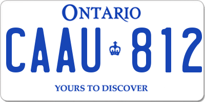 ON license plate CAAU812