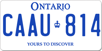 ON license plate CAAU814