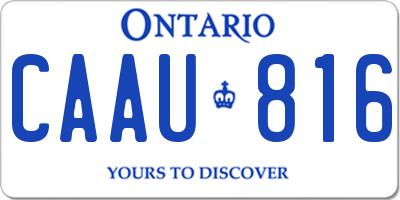 ON license plate CAAU816