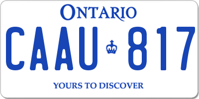 ON license plate CAAU817