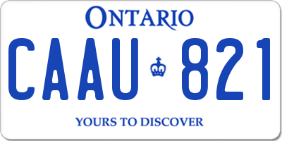 ON license plate CAAU821