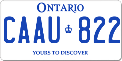 ON license plate CAAU822