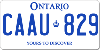 ON license plate CAAU829