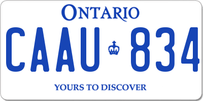 ON license plate CAAU834