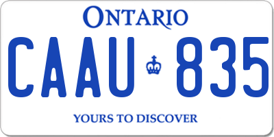 ON license plate CAAU835