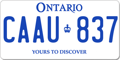 ON license plate CAAU837