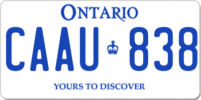 ON license plate CAAU838