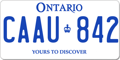 ON license plate CAAU842