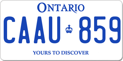 ON license plate CAAU859