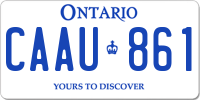 ON license plate CAAU861