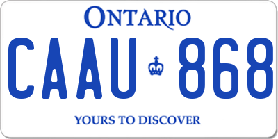 ON license plate CAAU868