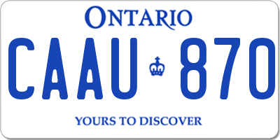 ON license plate CAAU870