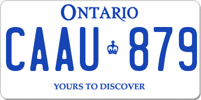 ON license plate CAAU879