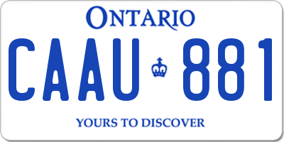 ON license plate CAAU881