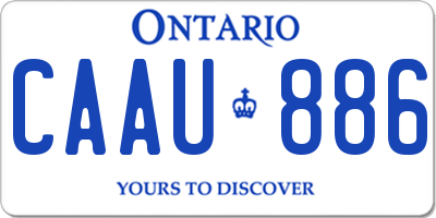 ON license plate CAAU886