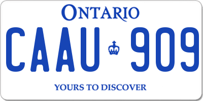 ON license plate CAAU909