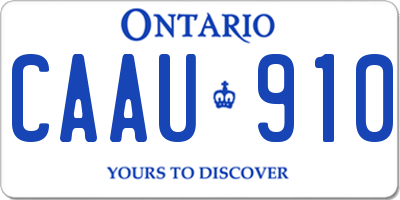 ON license plate CAAU910