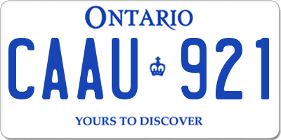 ON license plate CAAU921