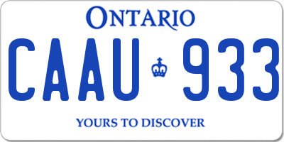 ON license plate CAAU933