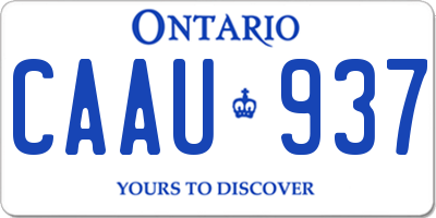 ON license plate CAAU937