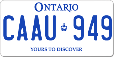 ON license plate CAAU949