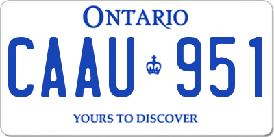 ON license plate CAAU951