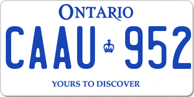 ON license plate CAAU952