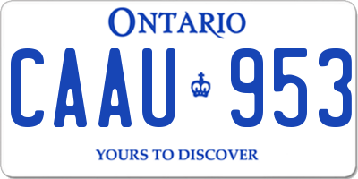 ON license plate CAAU953